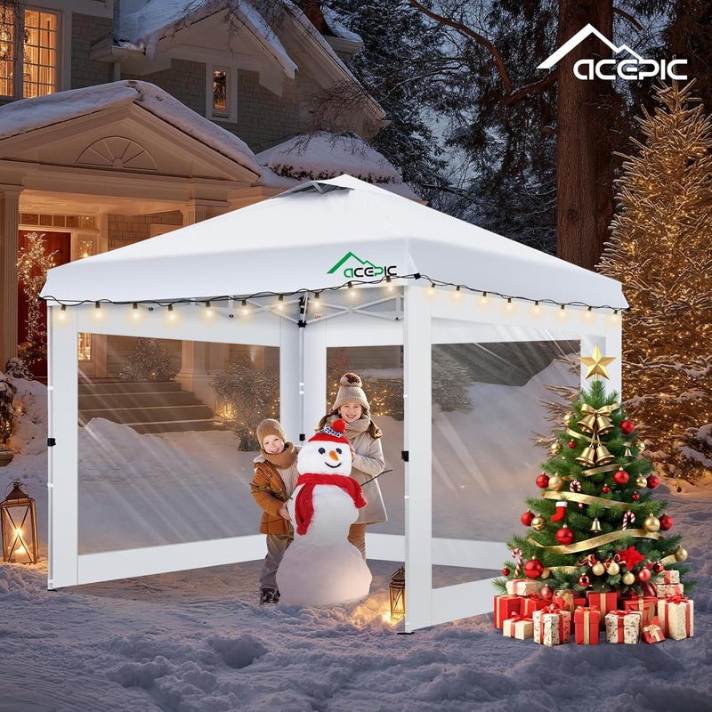 Acepic Clear Canopy Sidewalls for 10x10 Pop Up Tent, Transparent Window Curtain Cloth, 8 Mil PVC Enclosure Fabric with Zipper, 3Pack Sidewalls Only, (White) - Image 2